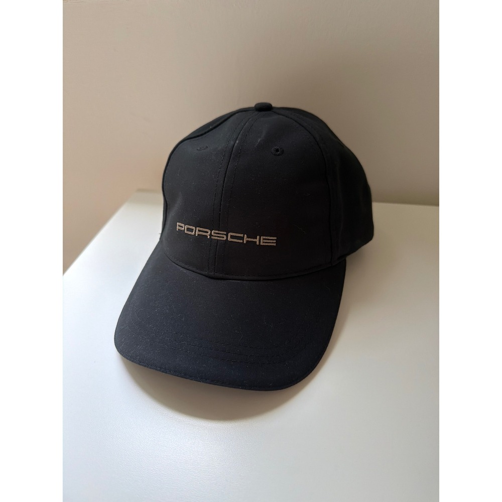 Porsche Baseball Cap Black Embroidered Logo Adjustable Strap Hat